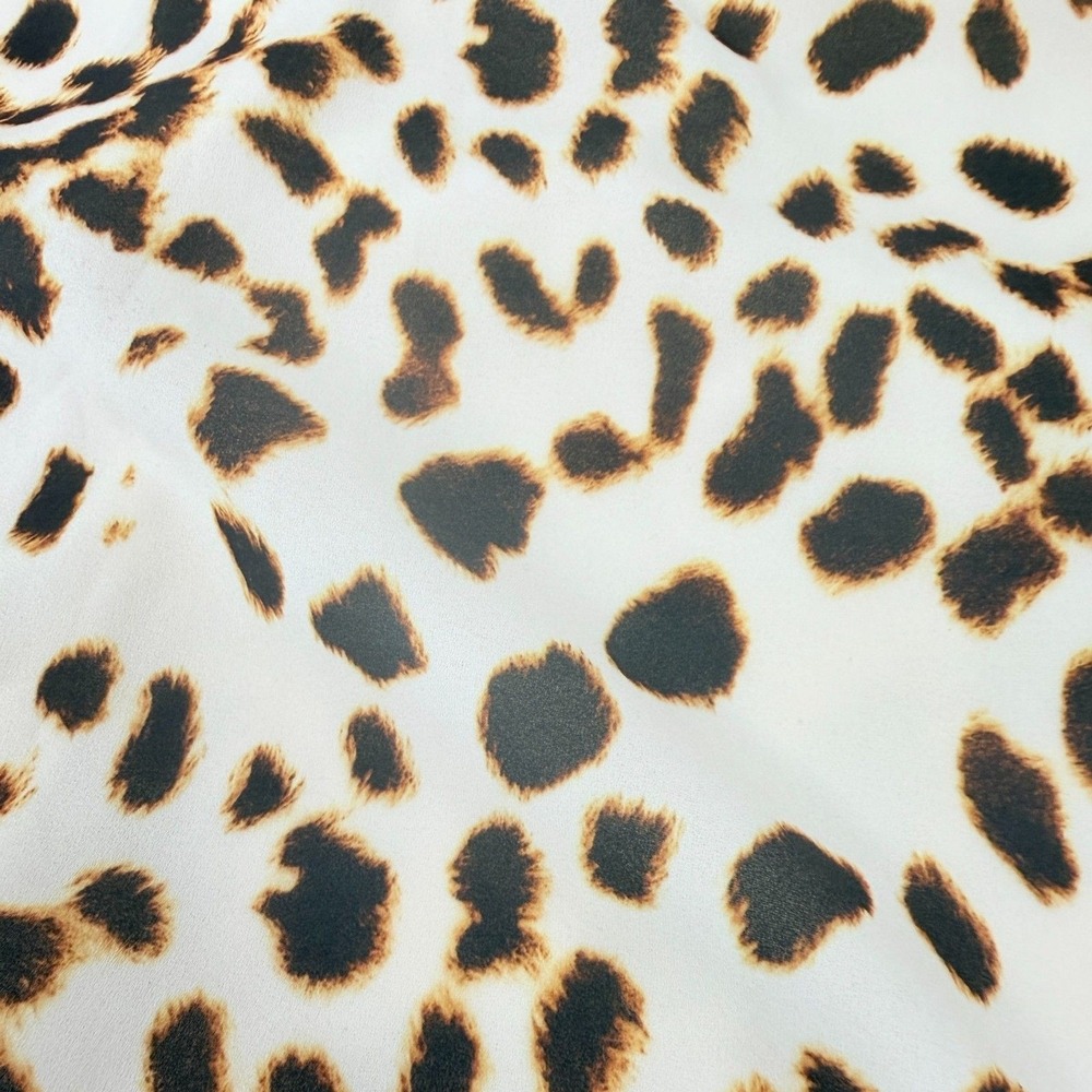 Jay Godfrey Womens Large Dress Leopard Animal Print Ruffle Shift Mini - Picture 4 of 10